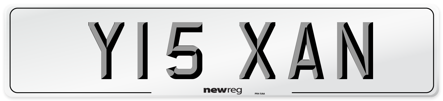 Y15 XAN Number Plate from New Reg